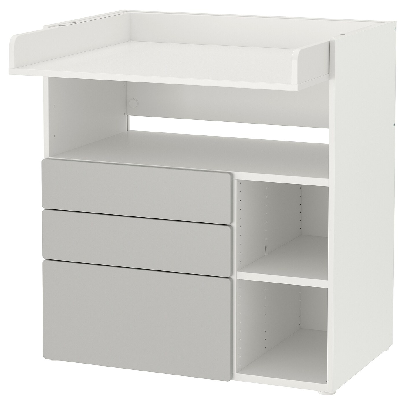 IKEA SMÅSTAD stół do przewijania, biały szary/z 3 szufladami, 90x79x100 cm