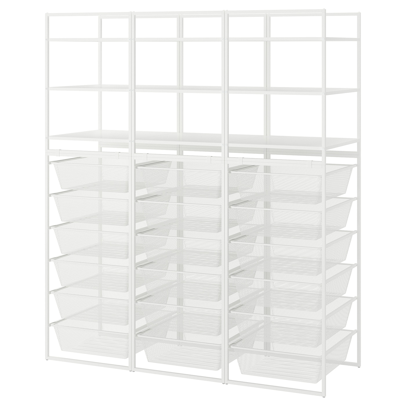 IKEA JONAXEL kombinacja szafek otwartych, biały, 148x51x173 cm