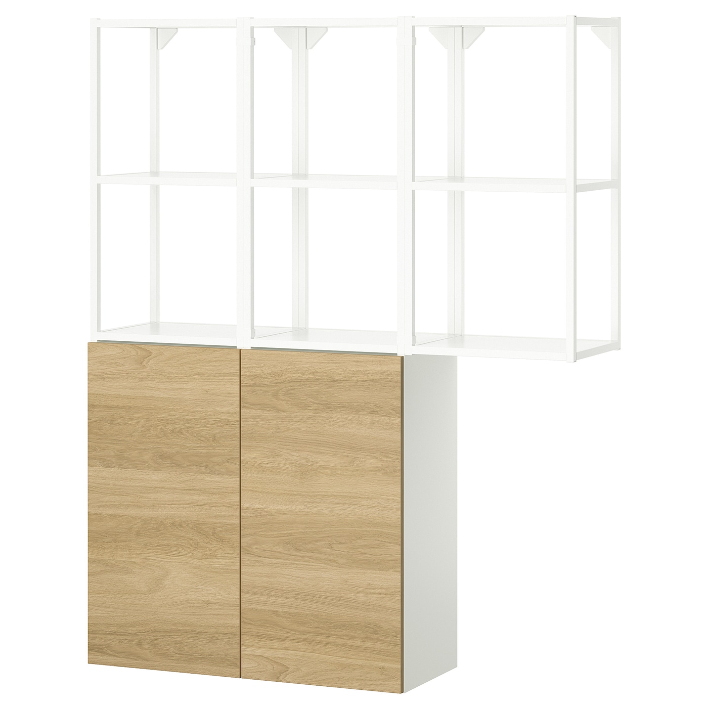 IKEA ENHET regał, biały/imit. dębu, 120x32x150 cm