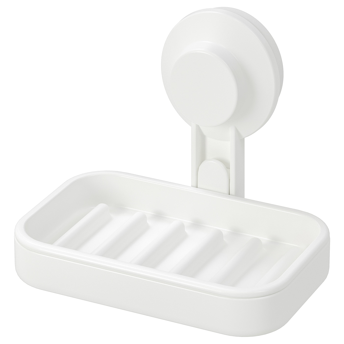 IKEA TISKEN mydelniczka z przyssawką, biały, Długość: 14 cm