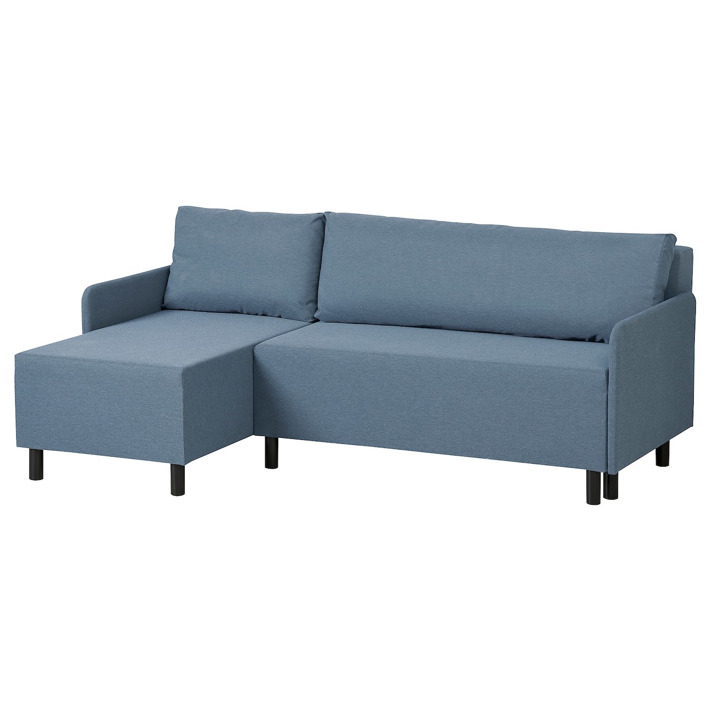 IKEA BRUKSVARA 3-os sofa rozkładana z szezlongiem, Knisa średnioniebieski, Szerokość: 203 cm