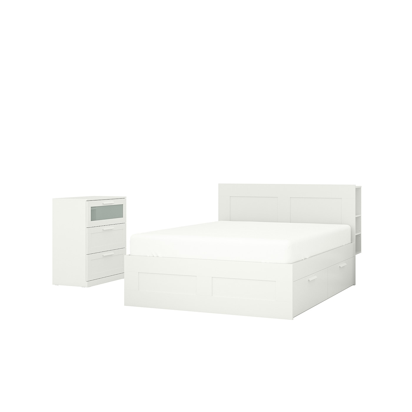 IKEA BRIMNES meble do sypialni, kpl. 2 szt, biały, 160x200 cm