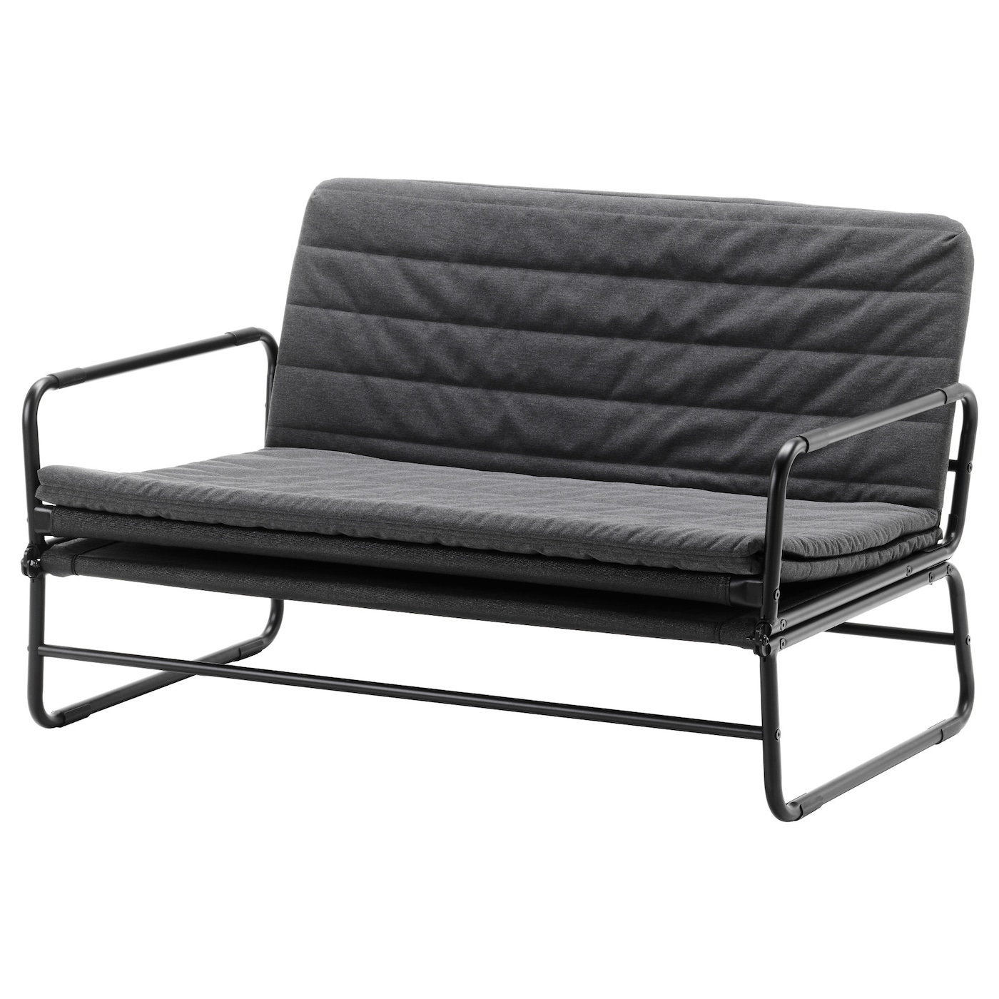 IKEA HAMMARN sofa rozkładana, Knisa ciemnoszary/czarny, Długość po rozłożeniu: 200 cm