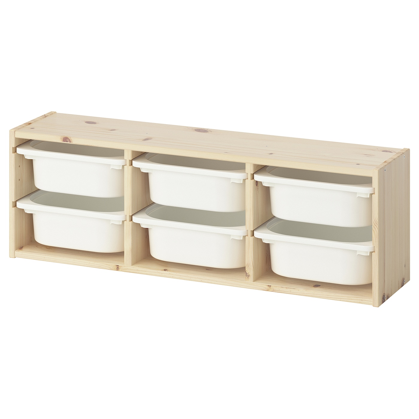 IKEA TROFAST szafka ścienna, jasna sosna bejcowana na biało/biały, 93x21x30 cm