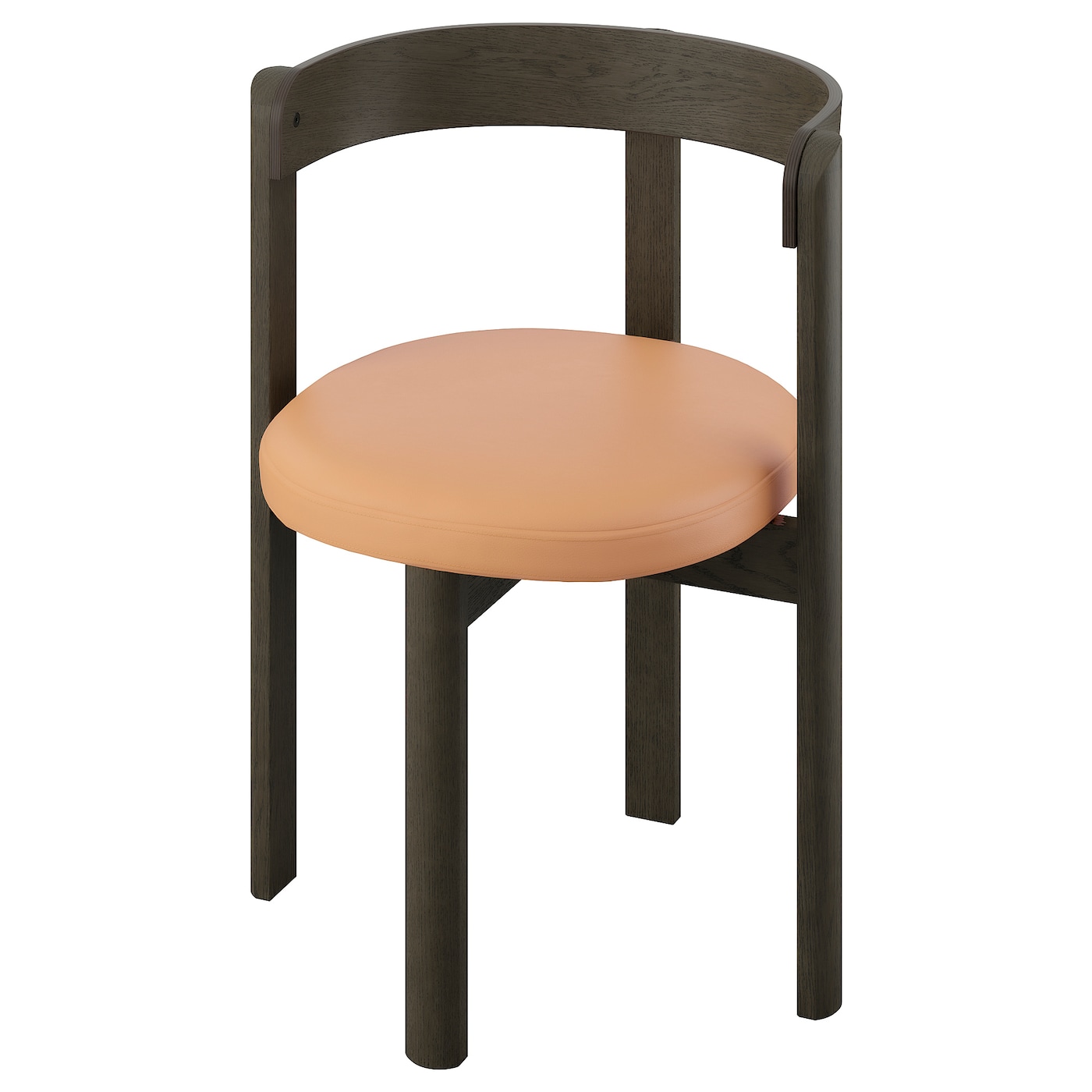 IKEA STOCKHOLM 2025 krzesło, ciemnobrązowy/skóra, Głębokość: 50 cm
