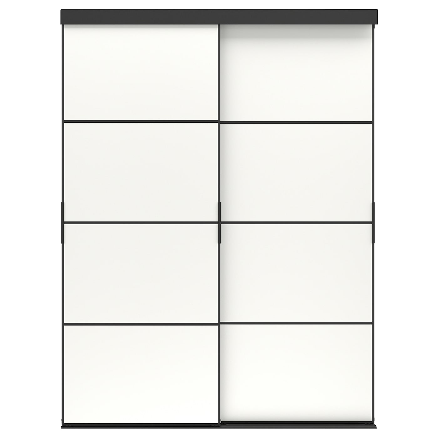 IKEA SKYTTA / MEHAMN kombinacja drzwi przesuwnych, czarny/2str biały, 152x205 cm