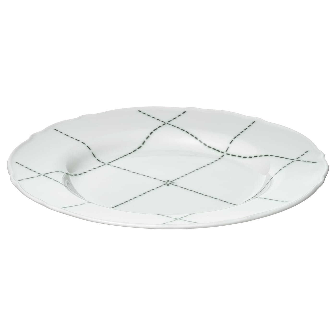 IKEA UPPLAGA talerzyk, wzór/biały, 22 cm