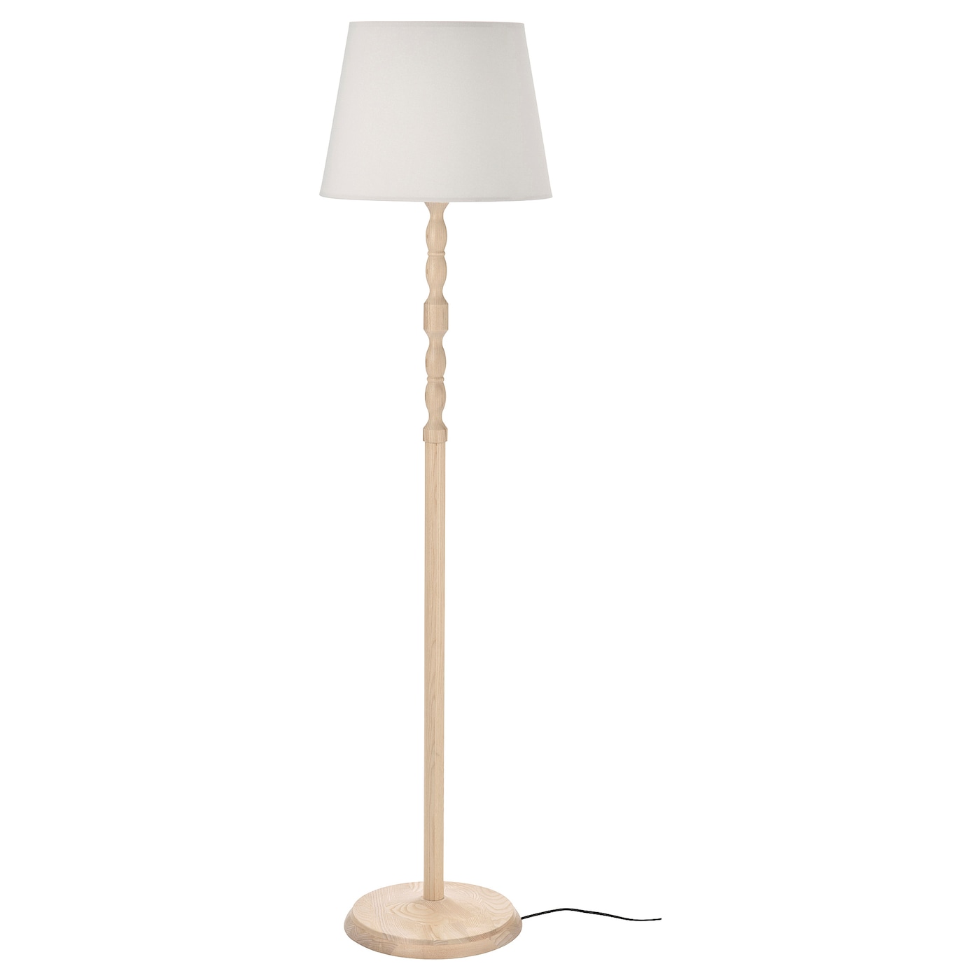 IKEA KINNAHULT lampa podłogowa, jesion/biały, 150 cm