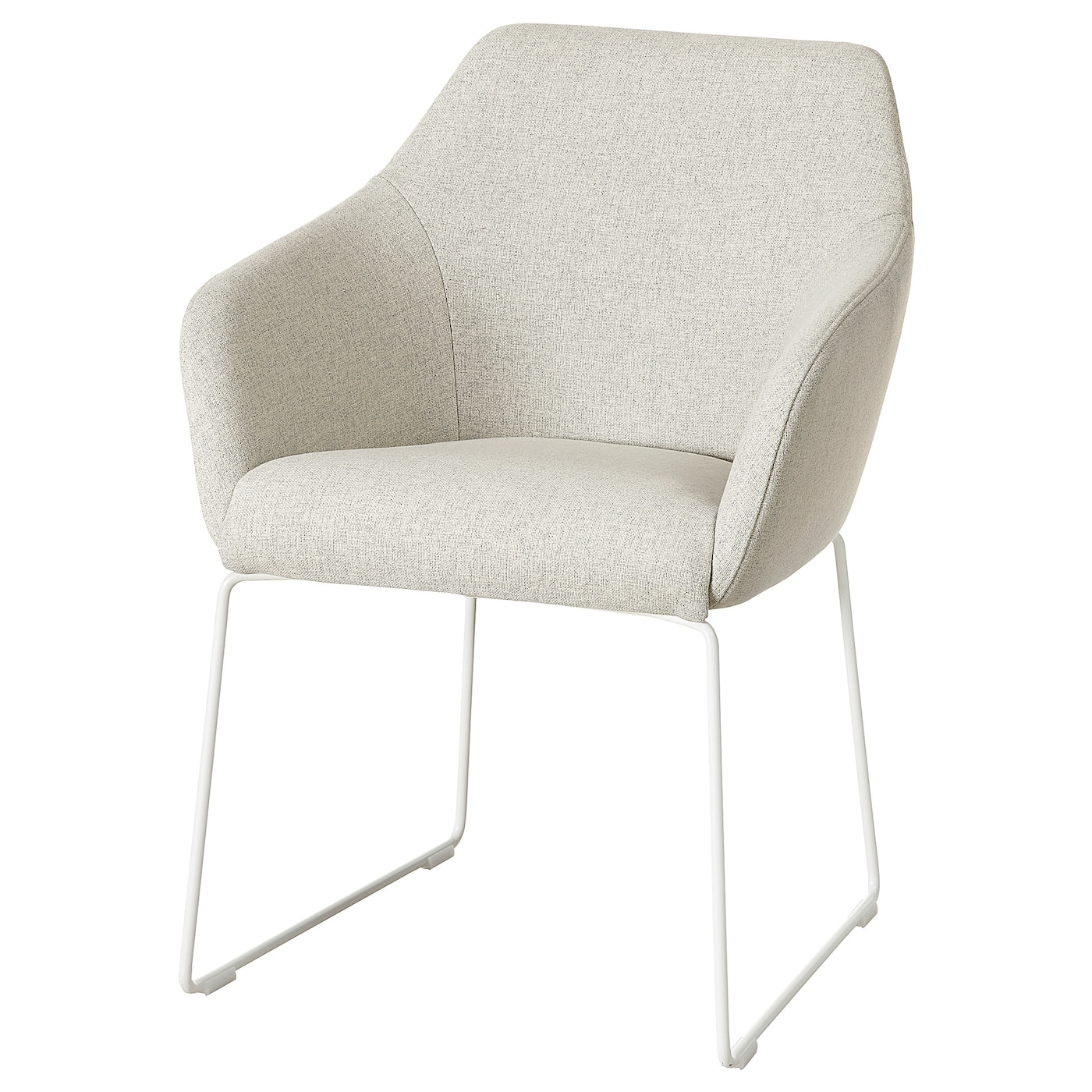 IKEA TOSSBERG krzesło, metal biały/Gunnared beżowy, Szerokość: 60 cm