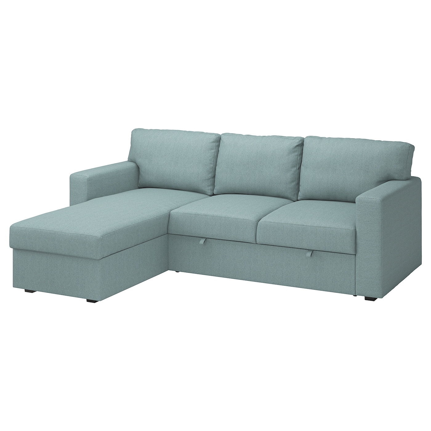 IKEA BÅRSLÖV 3-os sofa rozkładana z szezlongiem, Tibbleby jasny szaroturkusowy, Szerokość: 236 cm