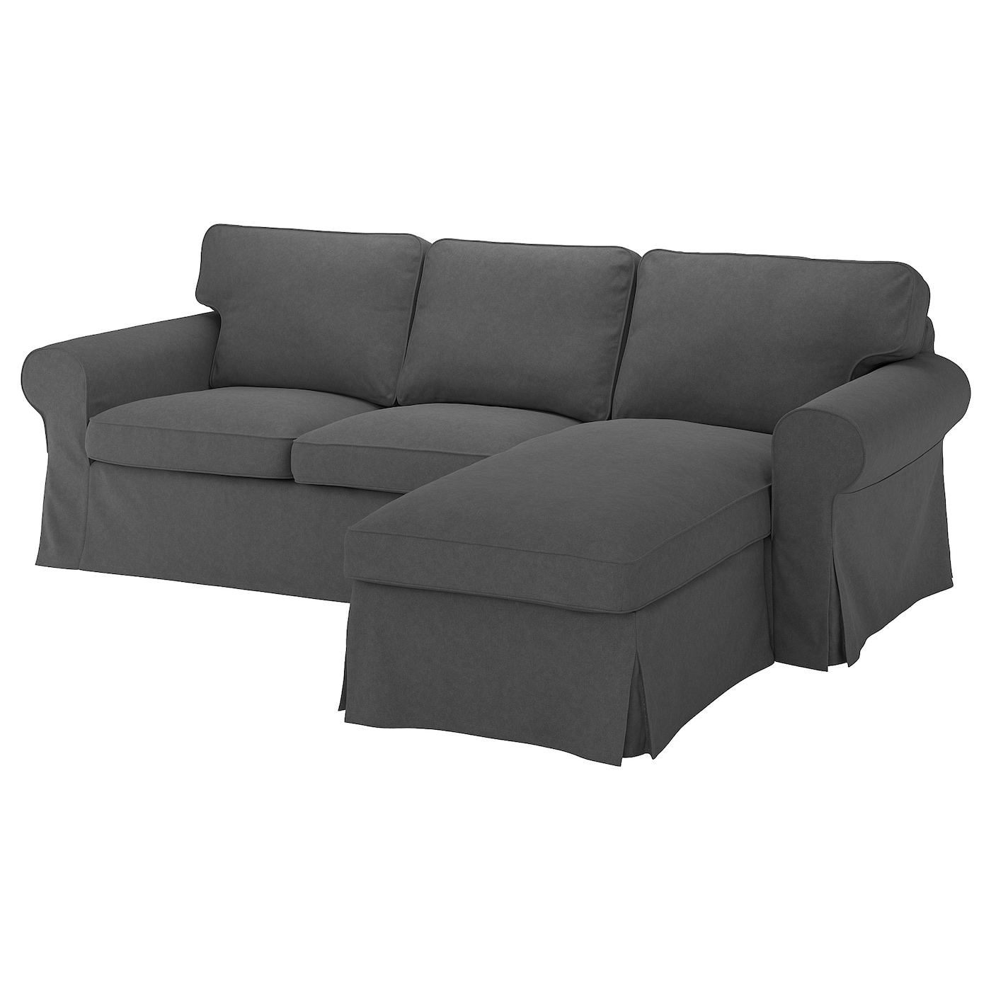 IKEA EKTORP sofa 3-osobowa, z szezlongiem/Tallmyra średnioszary, Szerokość: 252 cm