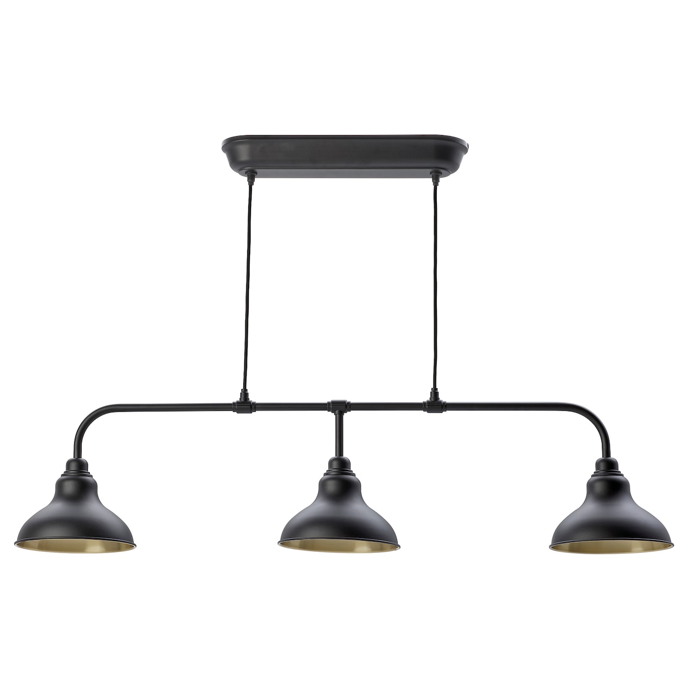 IKEA AGUNNARYD lampa wisząca/3 lampki, czarny, 122 cm