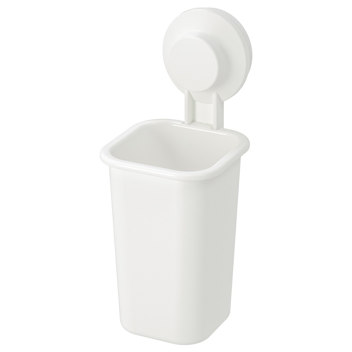 IKEA TISKEN uchwyt na szczoteczkę z przyssawką, biały, Wysokość: 18 cm