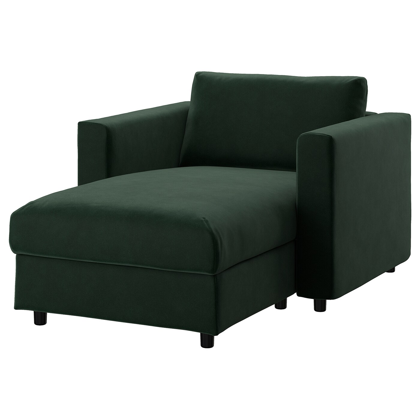 IKEA VIMLE szezlong, Djuparp ciemnozielony, Wysokość z poduchami oparcia: 83 cm