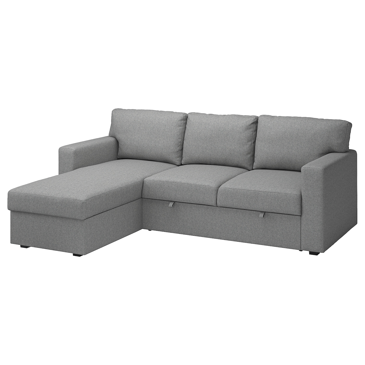 IKEA BÅRSLÖV 3-os sofa rozkładana z szezlongiem, Tibbleby beżowy/szary, Szerokość: 236 cm