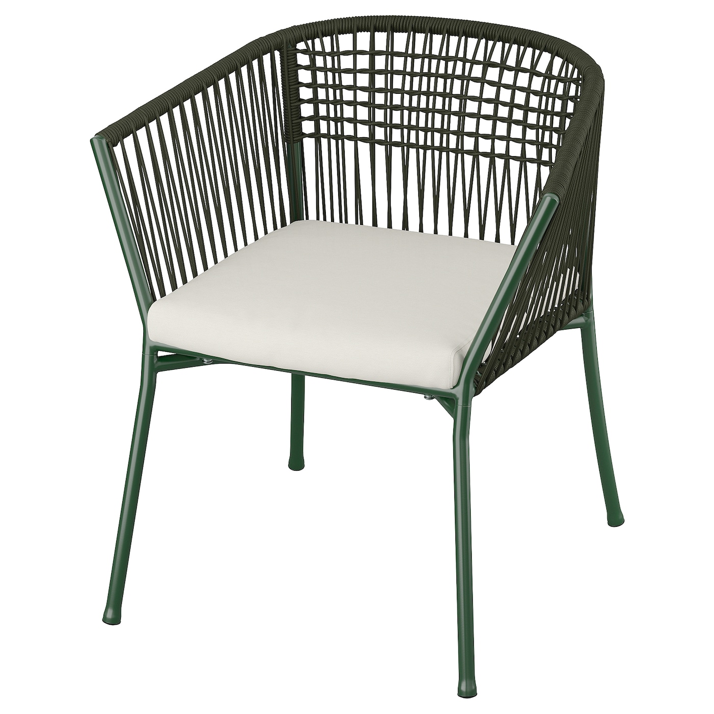IKEA SEGERÖN krzesło z podłokietnikami, ogr, ciemnozielony/Frösön/Duvholmen beżowy, Szerokość: 67 cm