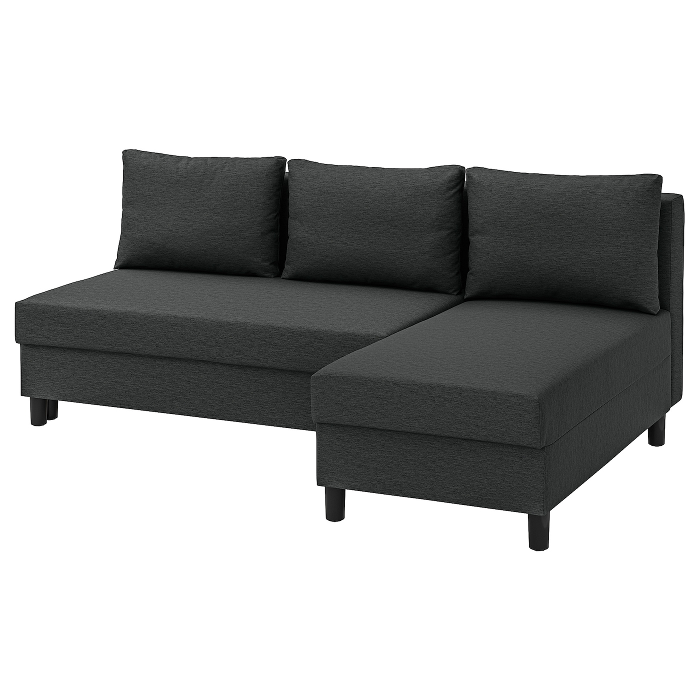IKEA ÄLVDALEN 3-os sofa rozkładana z szezlongiem, Knisa ciemnoszary, Szerokość: 196 cm