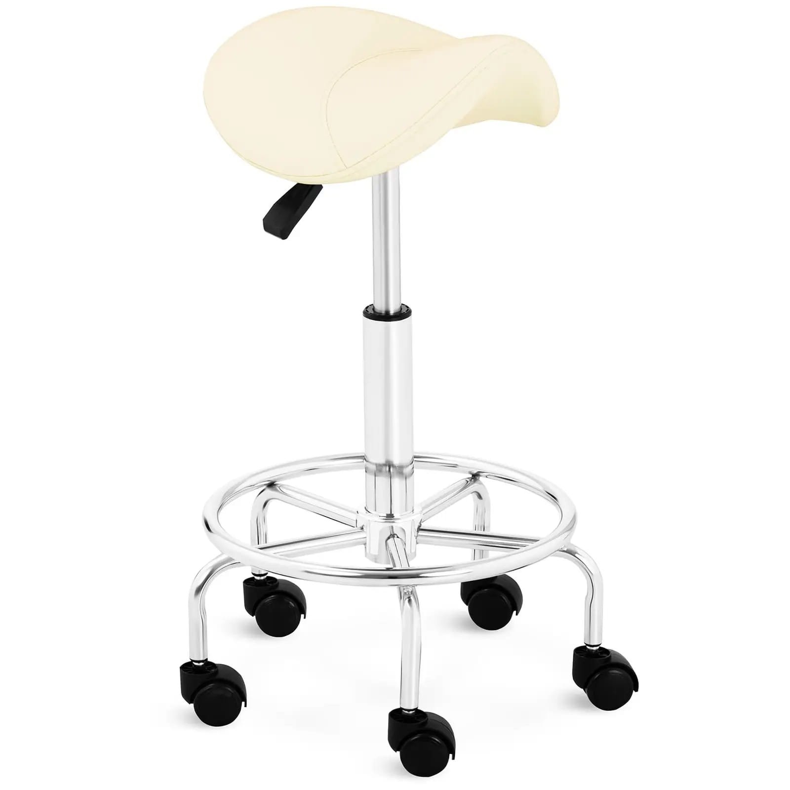 Taboret ergonomiczny, krzesło siodłowe z podnóżkiem beżowe | 10040300