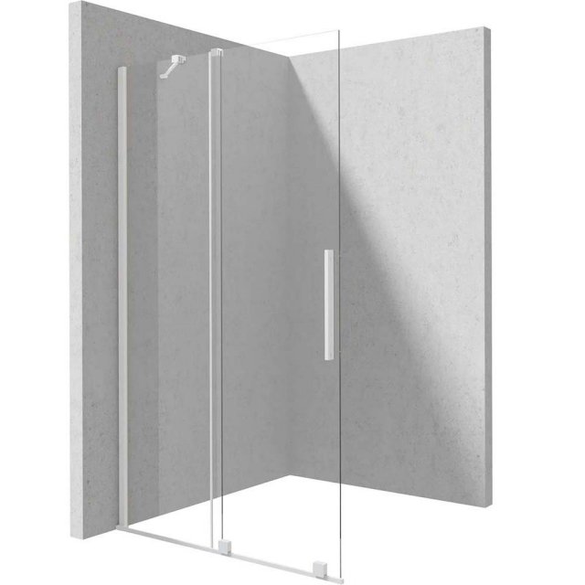 DEANTE Ścianka prysznicowa PRIZMA walk-in przesuwna 140x195 bianco KT