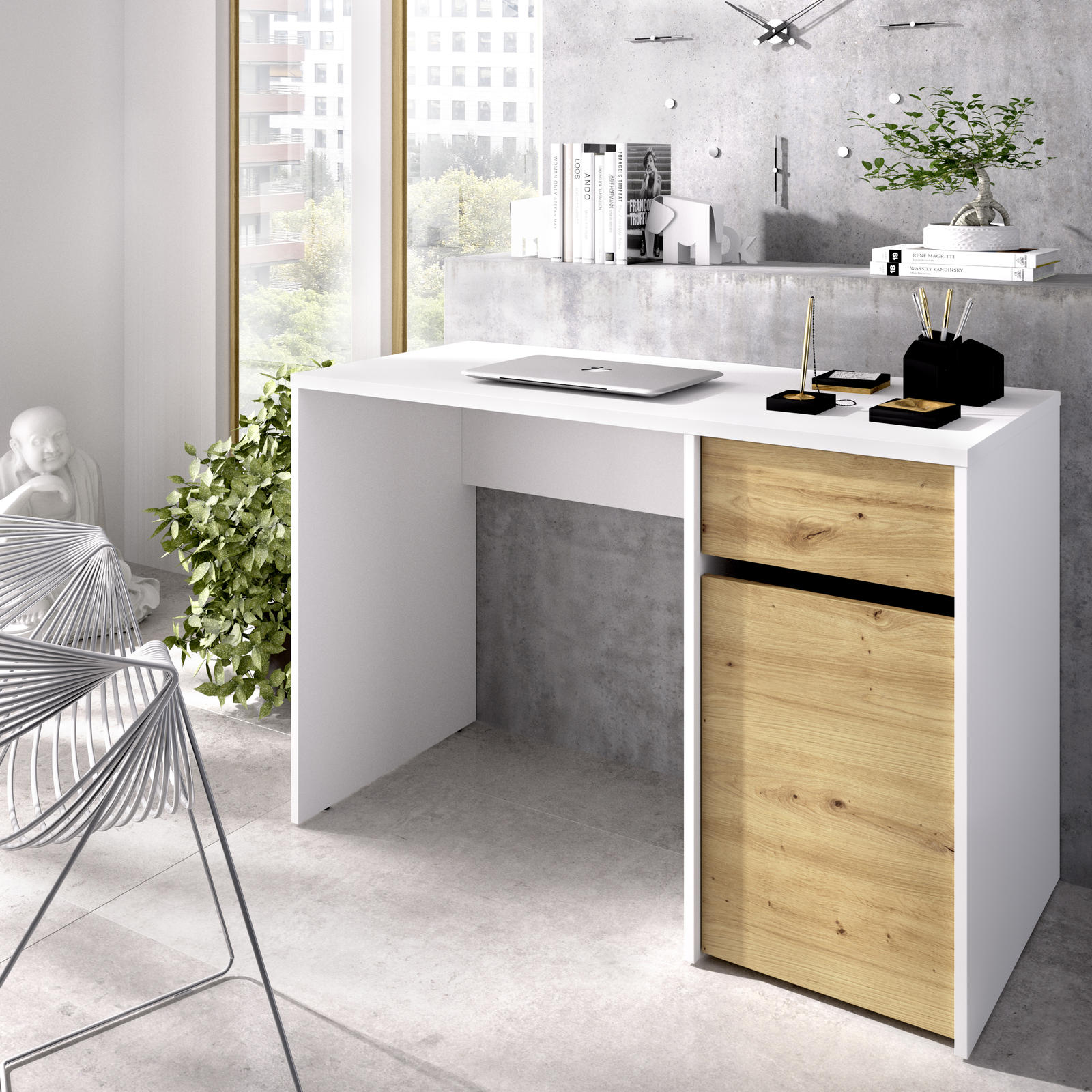 Biurko Bali oak nordic, biały