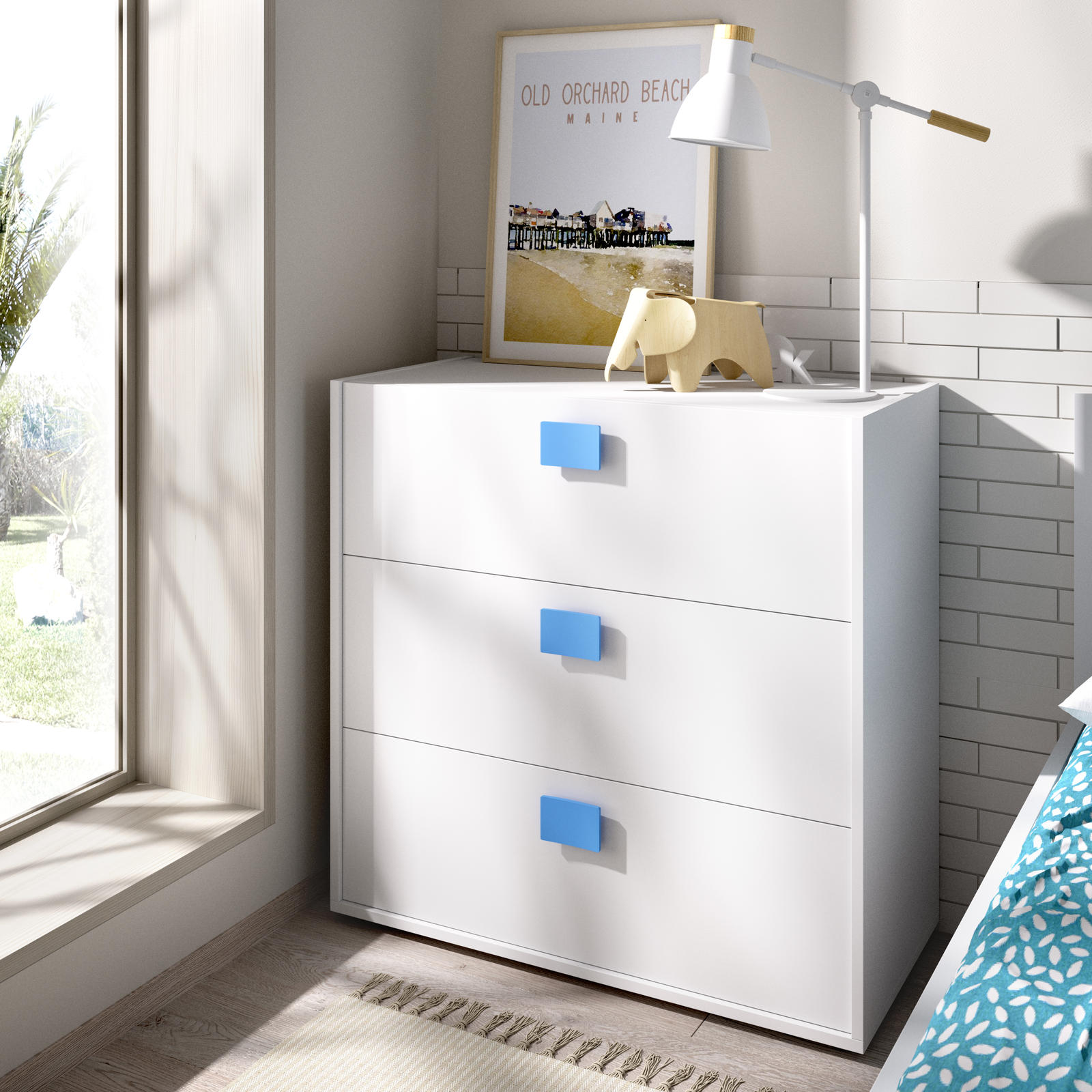Komoda dziecięca dla chłopca Chic, white-blue