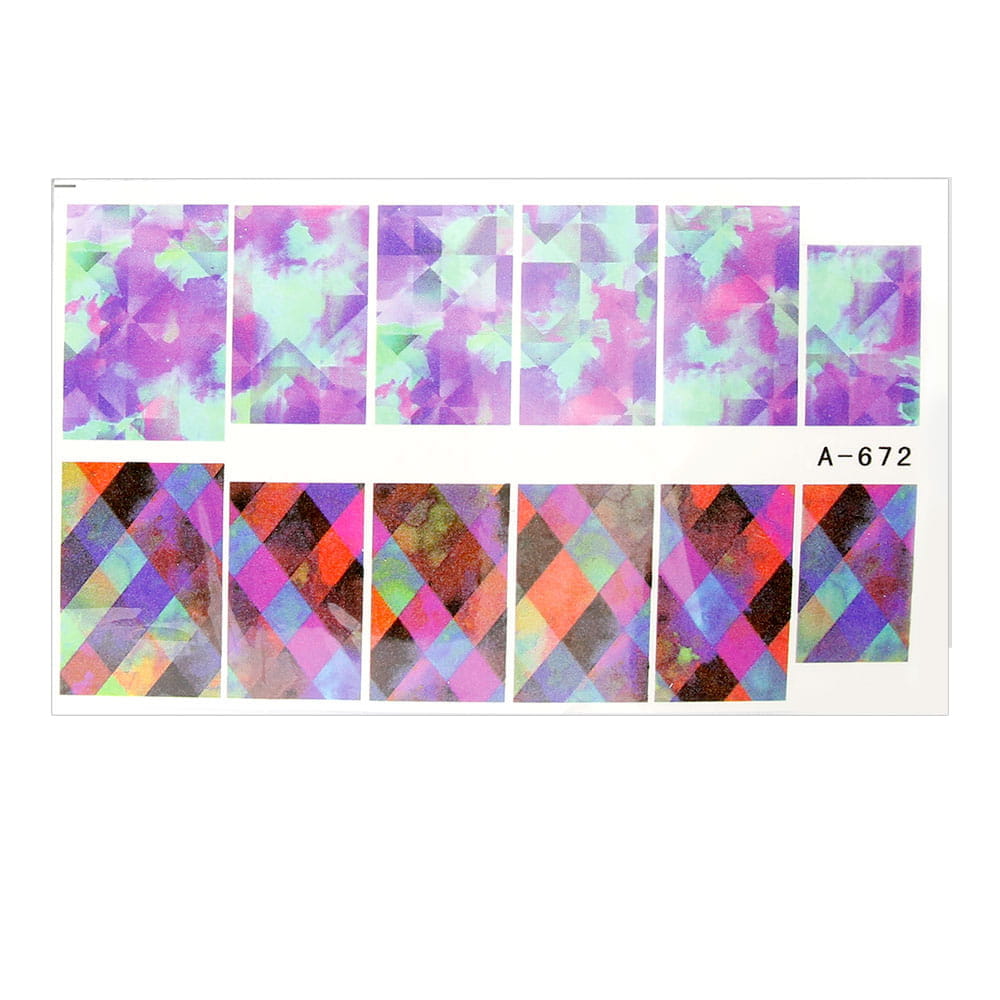Naklejki wodne do paznokci arkusz 9 x 5,5 cm a Nr 672