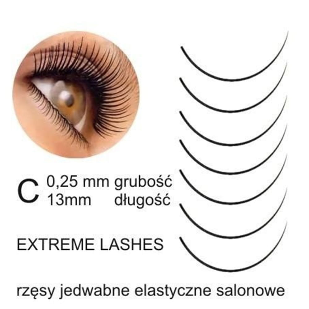Rzęsy jedwabne salonowe extreme lashes C 0.25-13 mm