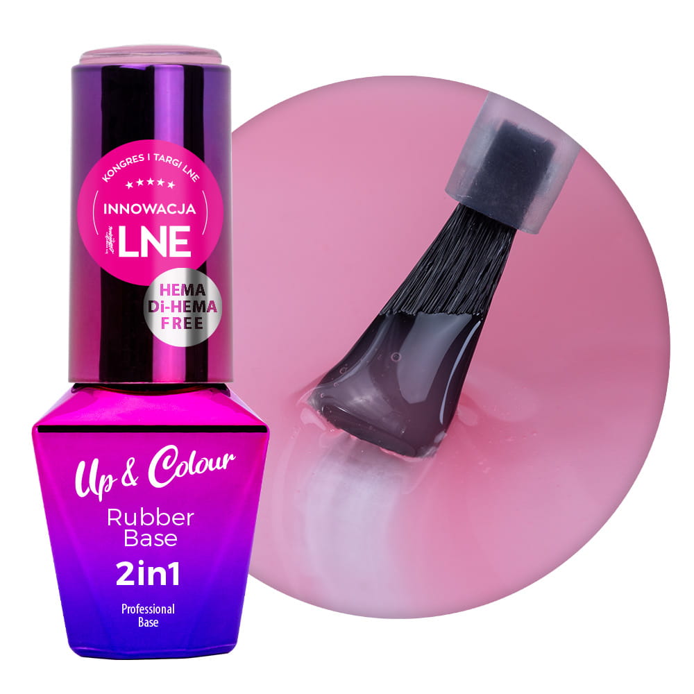 Baza kauczukowa Rubber Base 2w1 Up&Colour MollyLac Candy Blush HEMA/Di-HEMA Free 10 g Nr 3