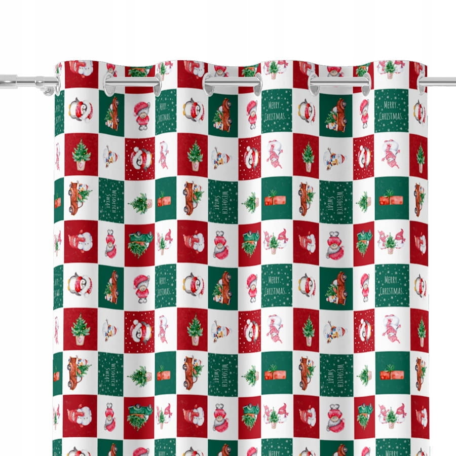 Świąteczna ZASŁONA GOTOWA NA PRZELOTKACH 245X130CM - Idealna do Salonu