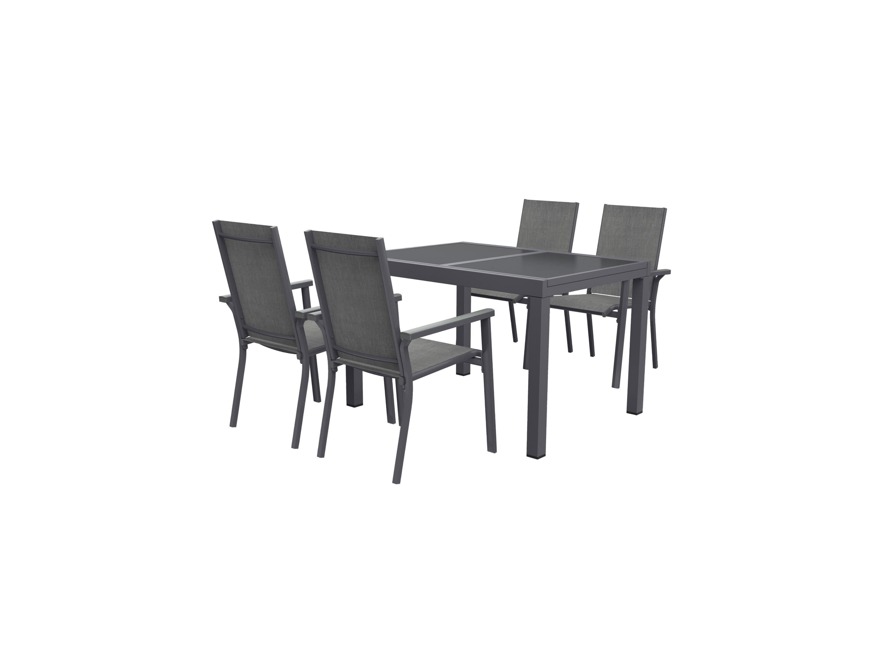 Livarno home Zestaw aluminiowych mebli ogrodowych Houston, stół rozkładany i 4 krzesła