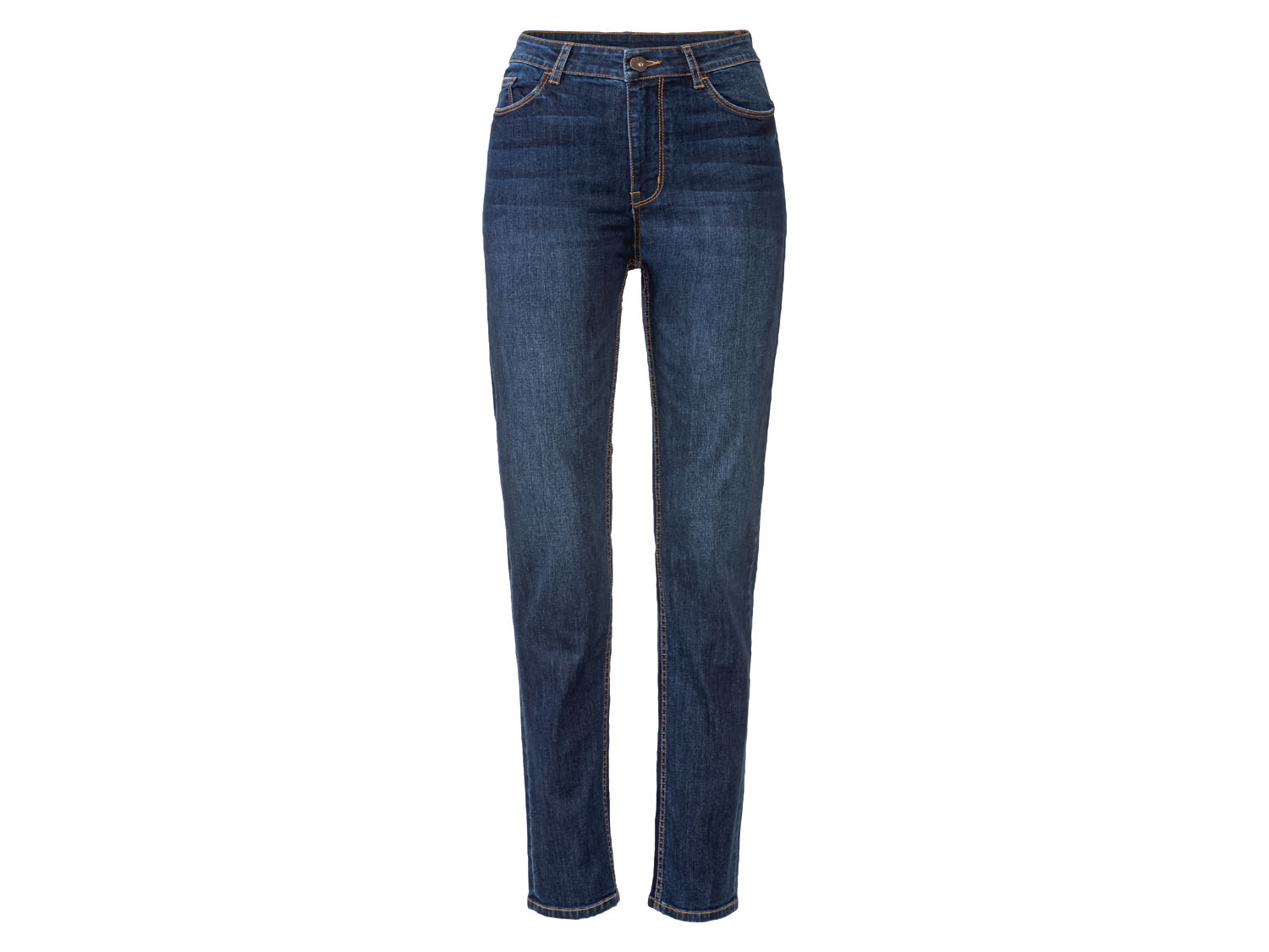 esmara Jeansy damskie z bawełną, Straight Fit 34, wysoka sylwetka, Ciemnoniebieski