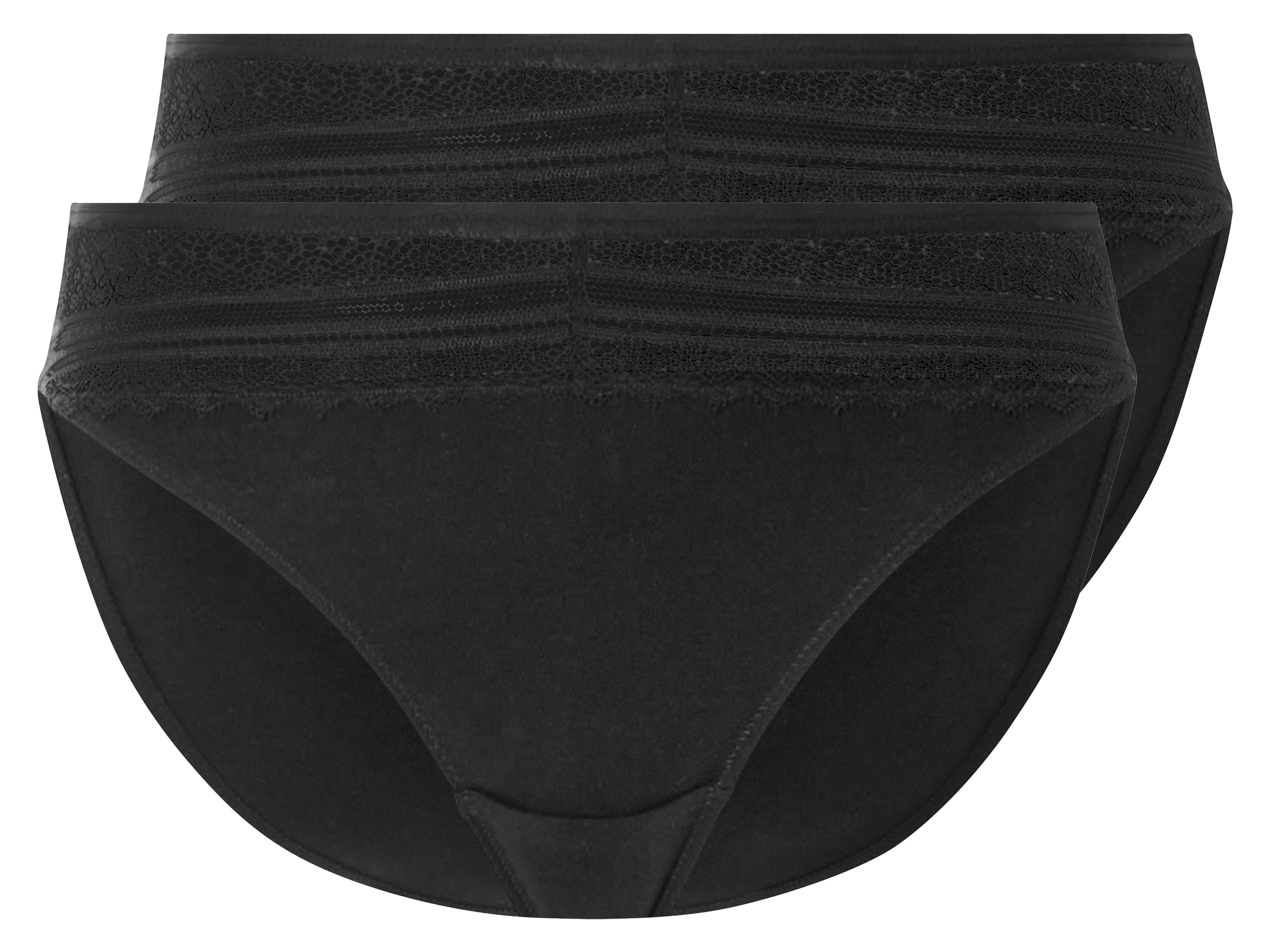 esmara Majtki figi damskie z koronką, 2 pary Czarny, Xl48/50