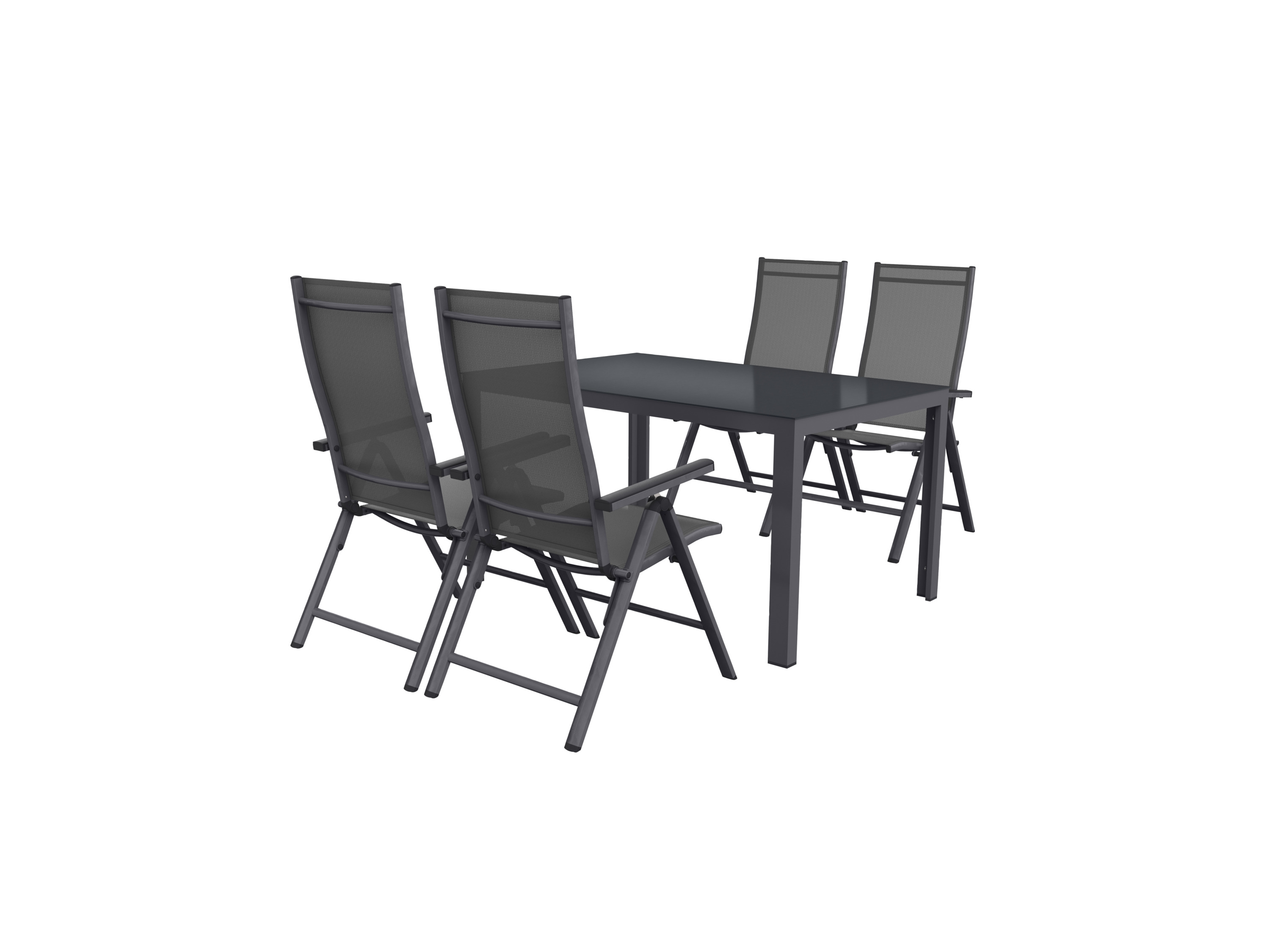 Livarno home Zestaw aluminiowych mebli ogrodowych Houston, stól i 4 fotele