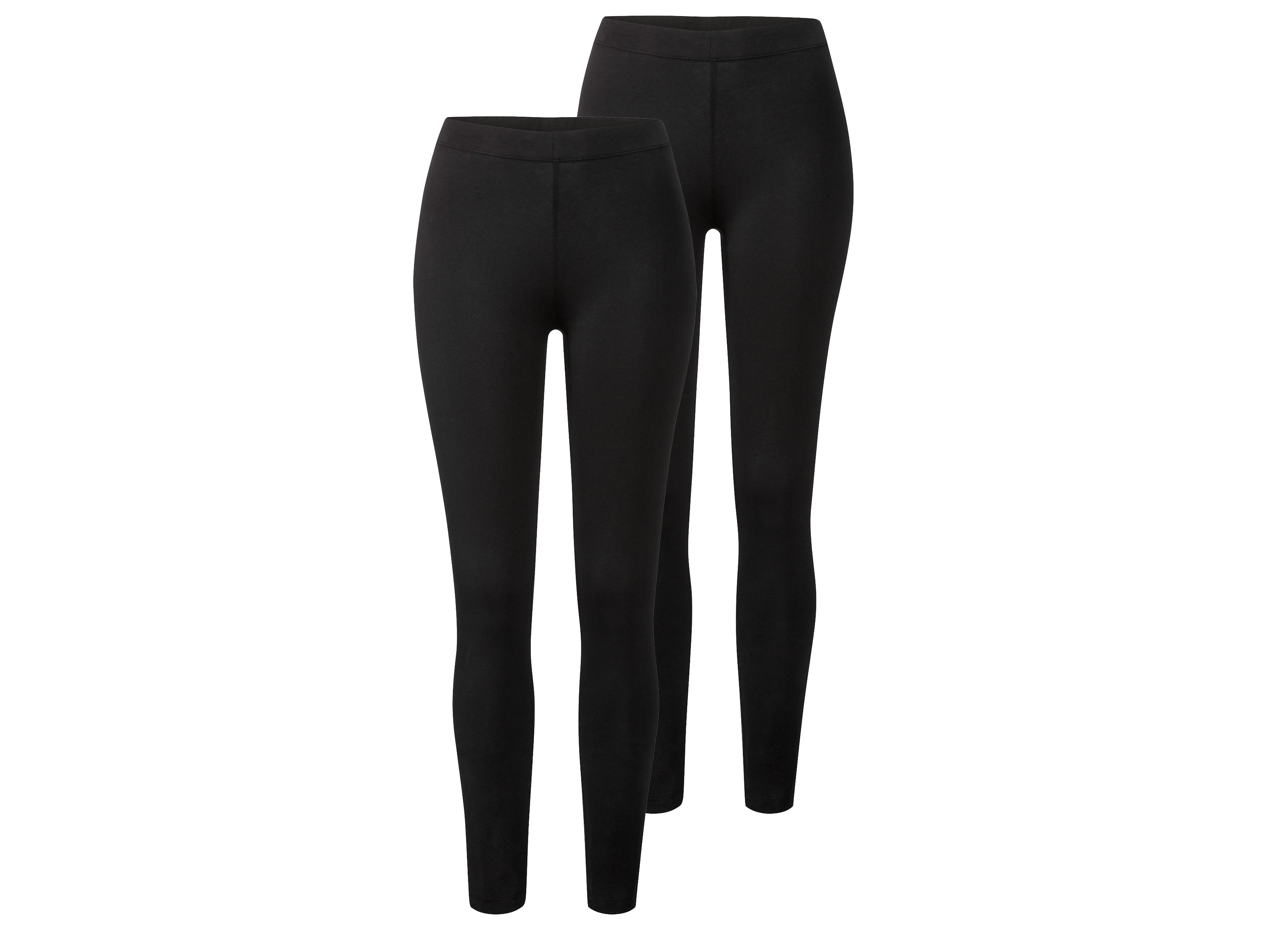 esmara Legginsy damskie z bawełną, 2 pary XS 32/34, Czarny