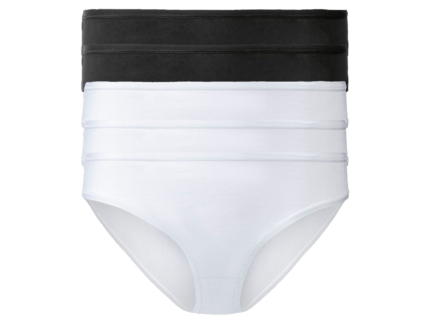 esmara Slipy damskie z bawełną, 5 par Czarny / biały, Xl48/50