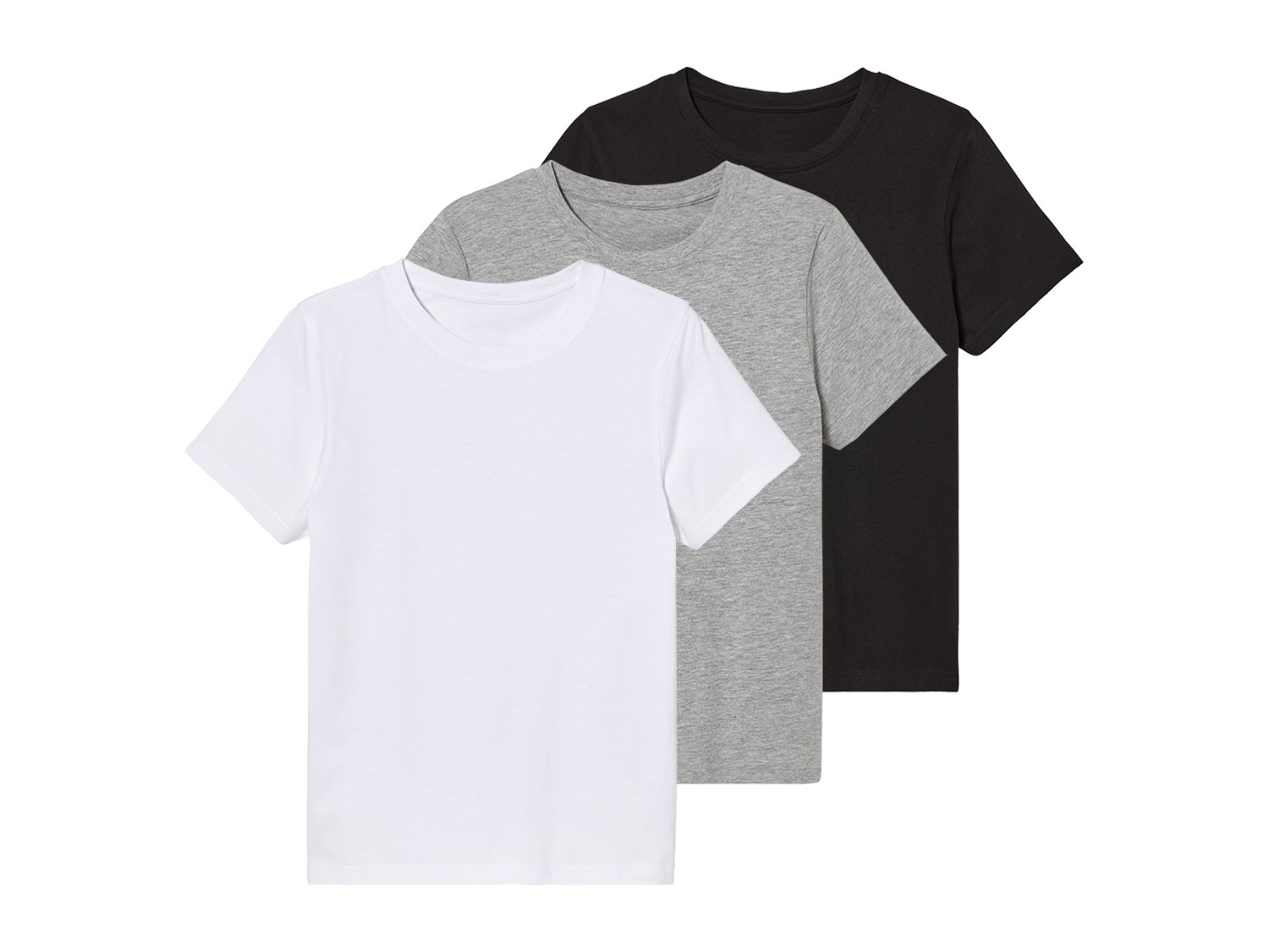 pepperts! T-shirty dziecięce, 3 sztuki 158/164, Czarny/ szary/ biały
