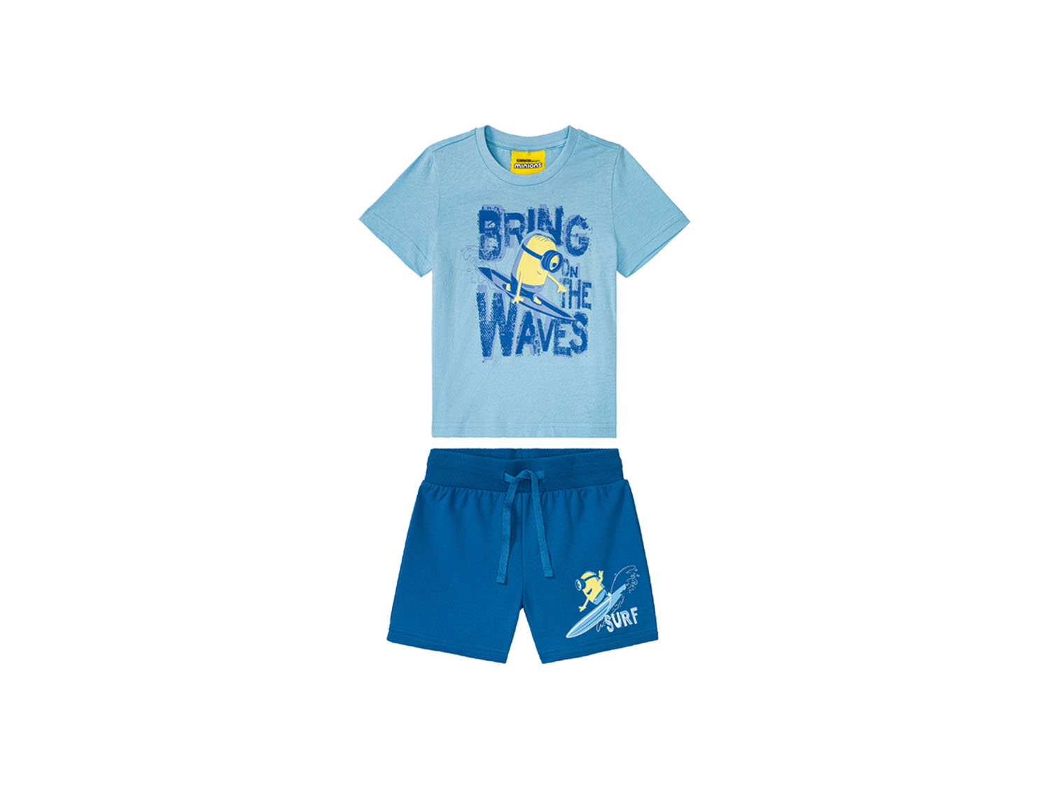 Komplet chłopięcy t-shirt + spodenki 134/140, Miętowy