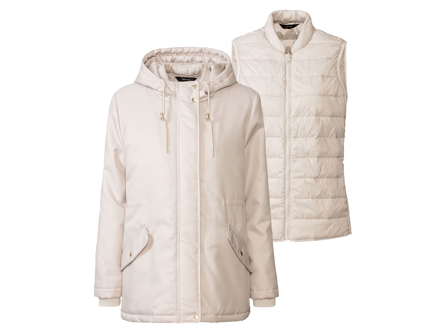 esmara Parka damska 3w1 na każdą pogodę XS 32/34, Beżowy