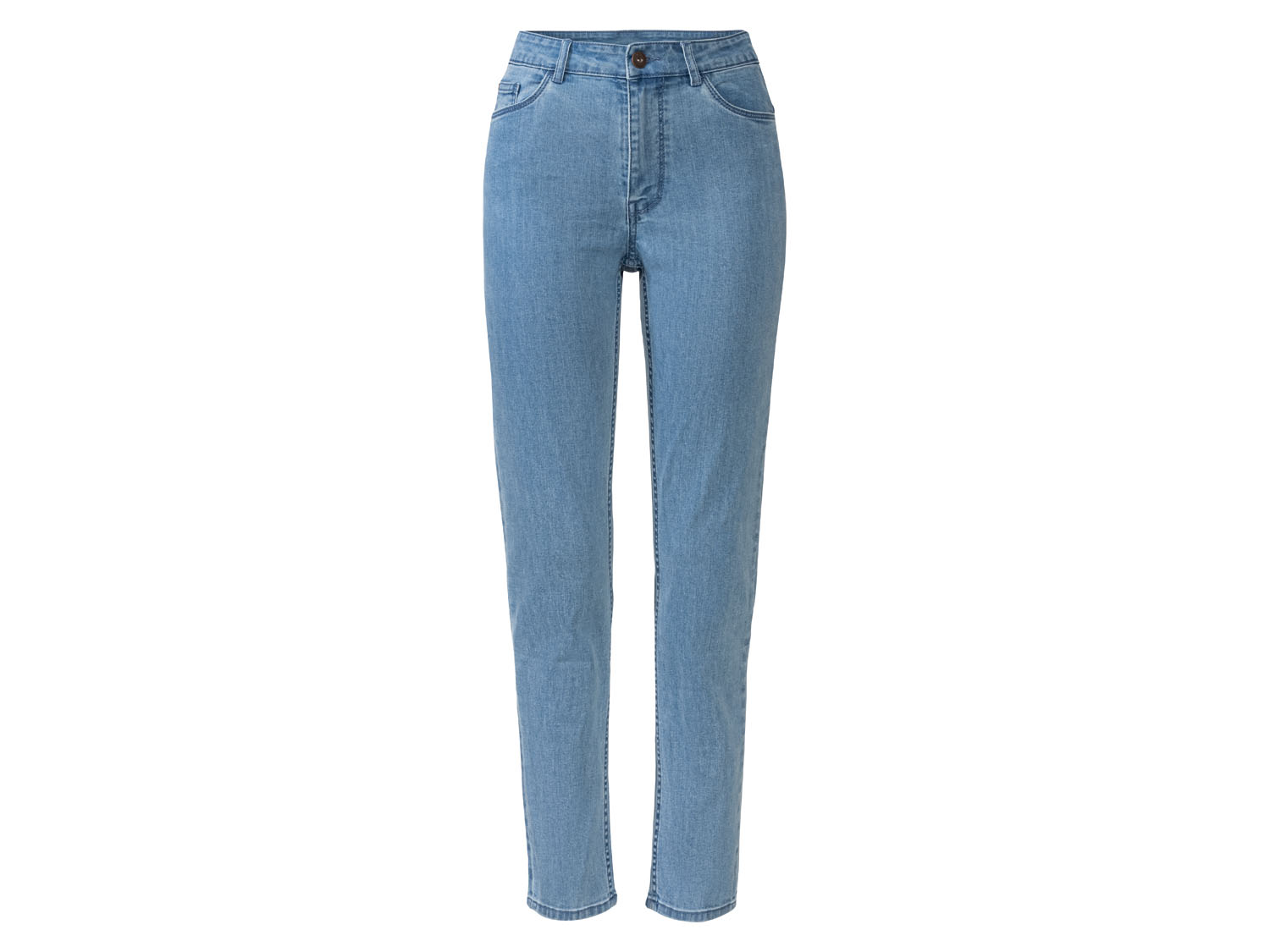esmara Jeansy damskie z bawełną, Straight Fit 38, wysoka sylwetka, Jasnoniebieski
