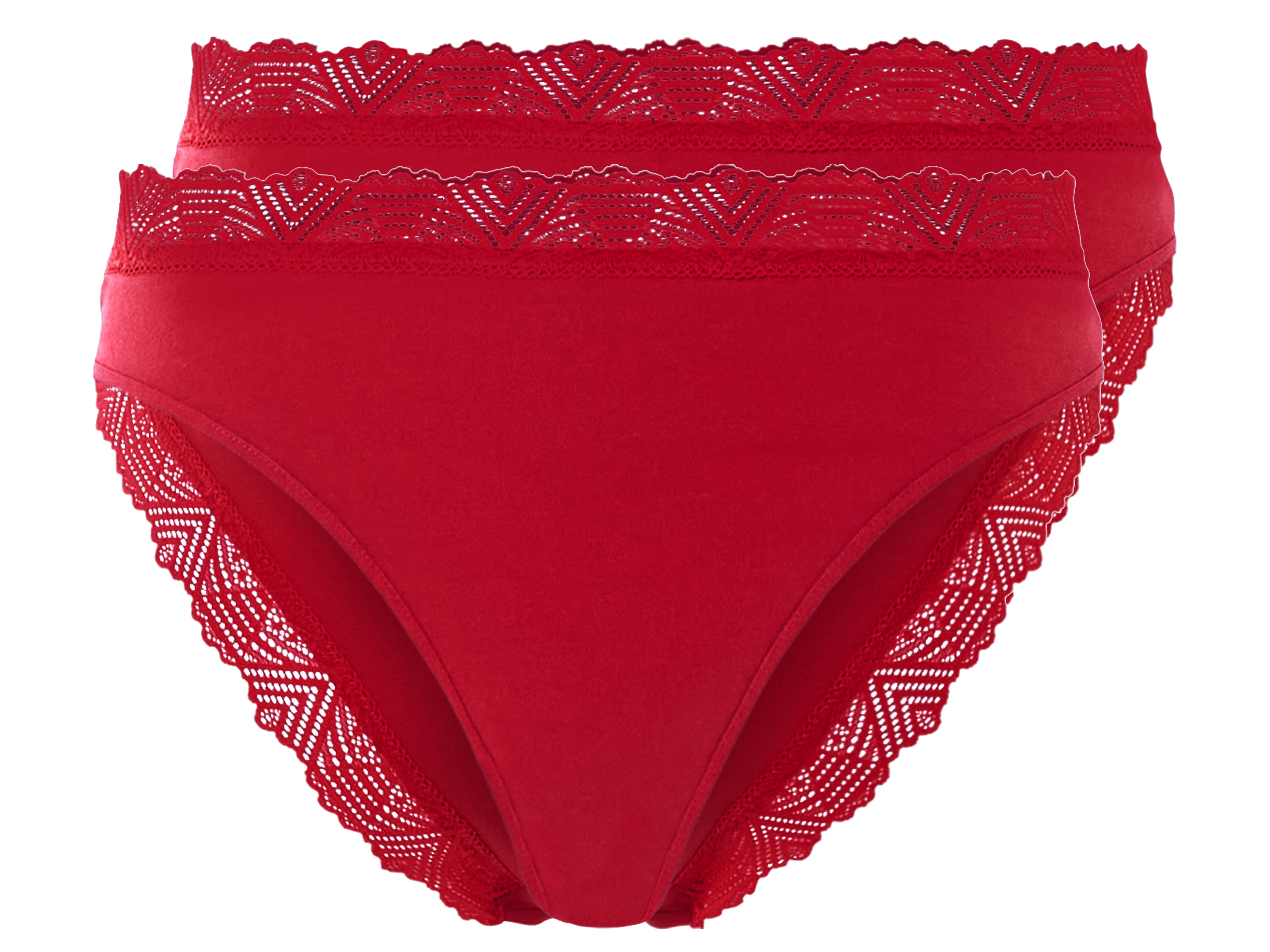 esmara Majtki figi damskie z bawełną, 2 pary Czerwony, XL 48/50