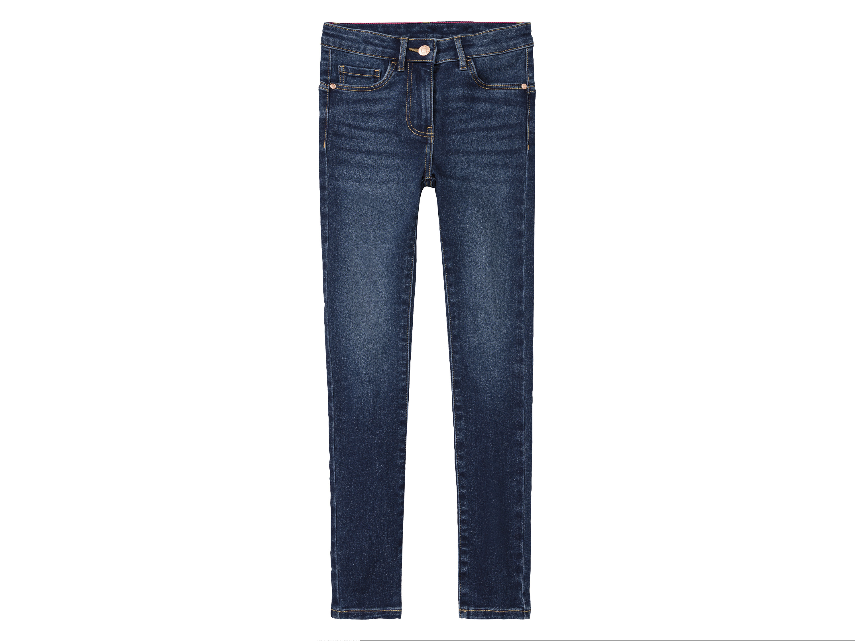 pepperts! Jeansy dziewczęce z wysokim stanem, super skinny fit 140, Ciemnoniebieski