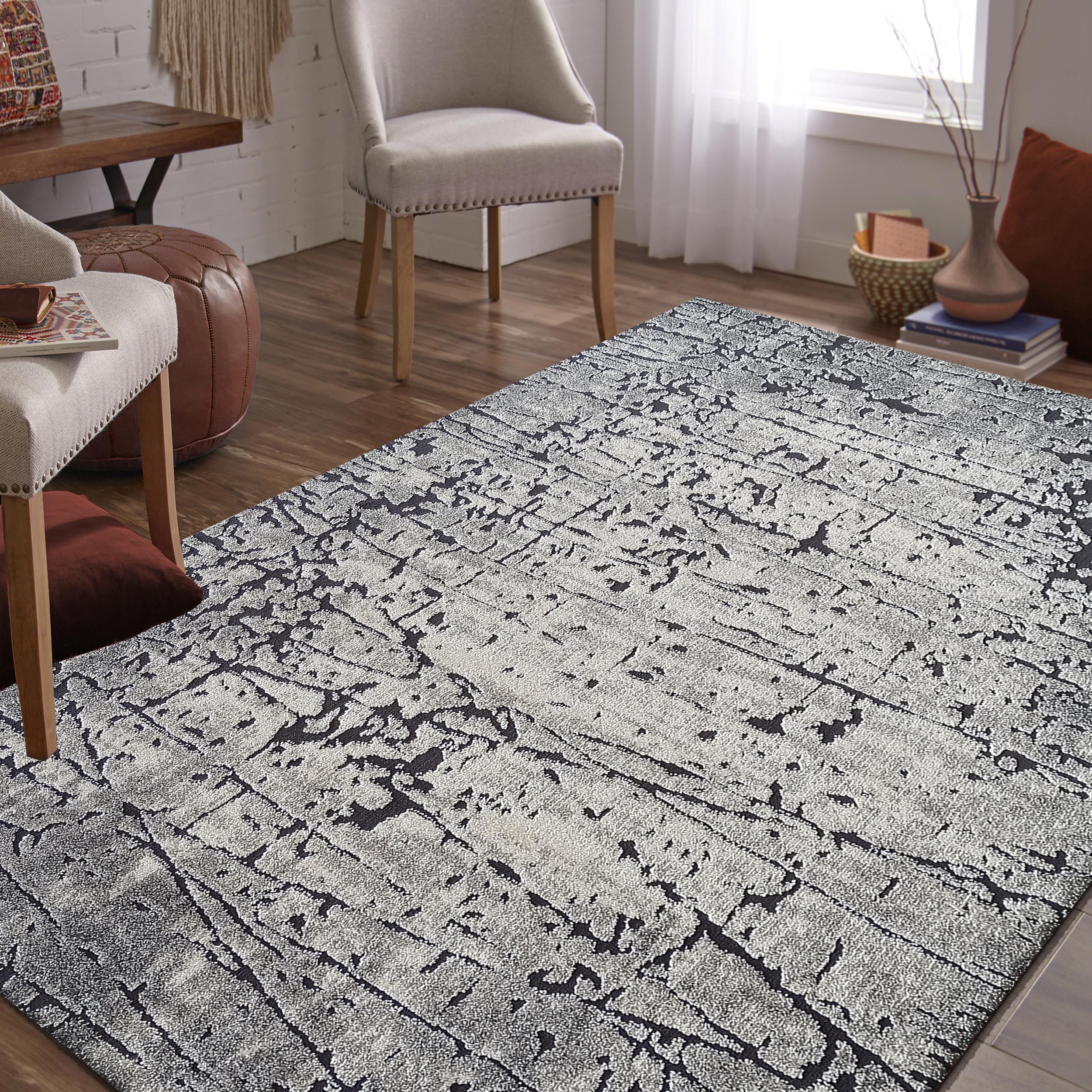 Dywan - 160 x 220 cm - Szary z kremowym - Nowoczesny - Dywanopol