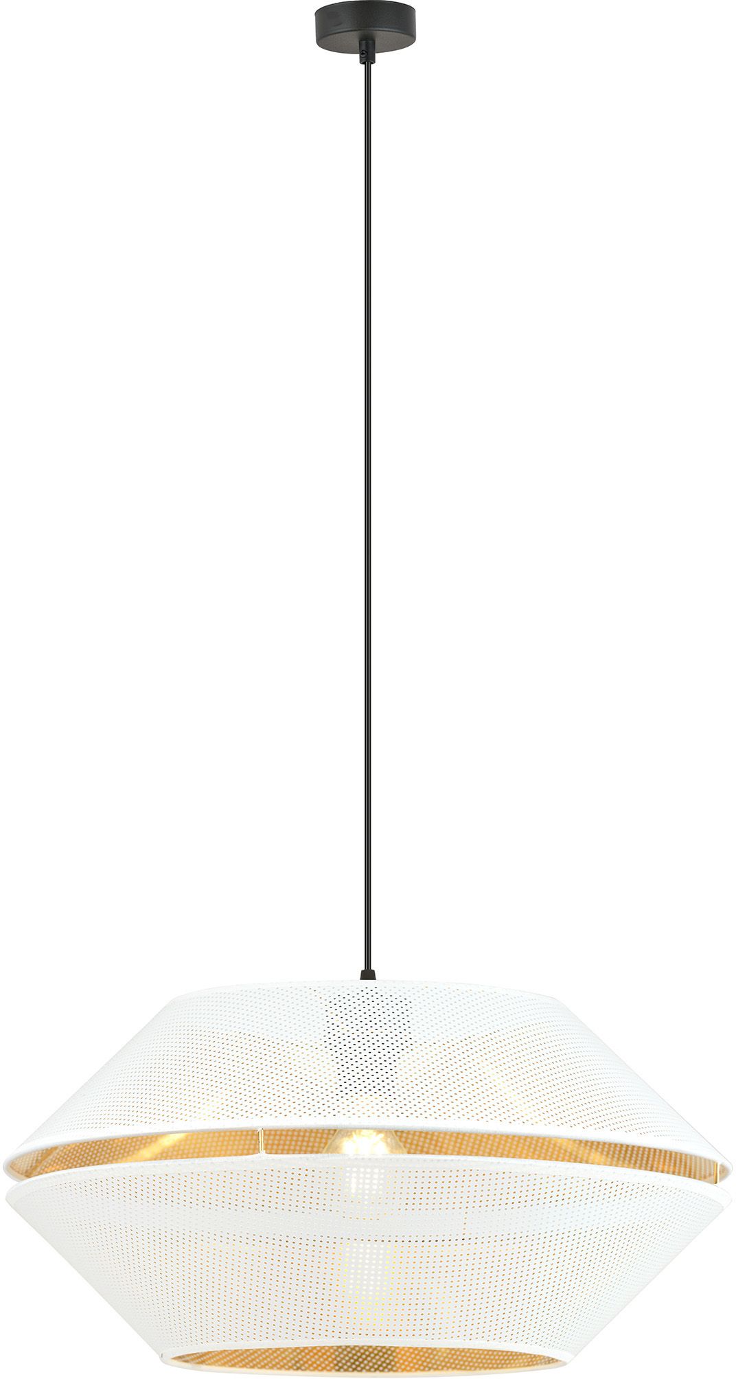 Darmowa Dostawa - Lampa wisząca 1x15 W biała-czarna-złota Emibig Malia 11841