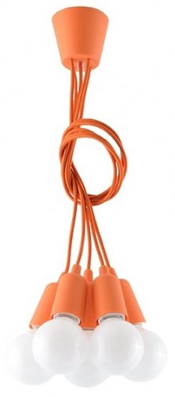 Darmowa Dostawa - Lampa wisząca 5x60 W pomarańczowy Sollux Lighting Diego SL0586
