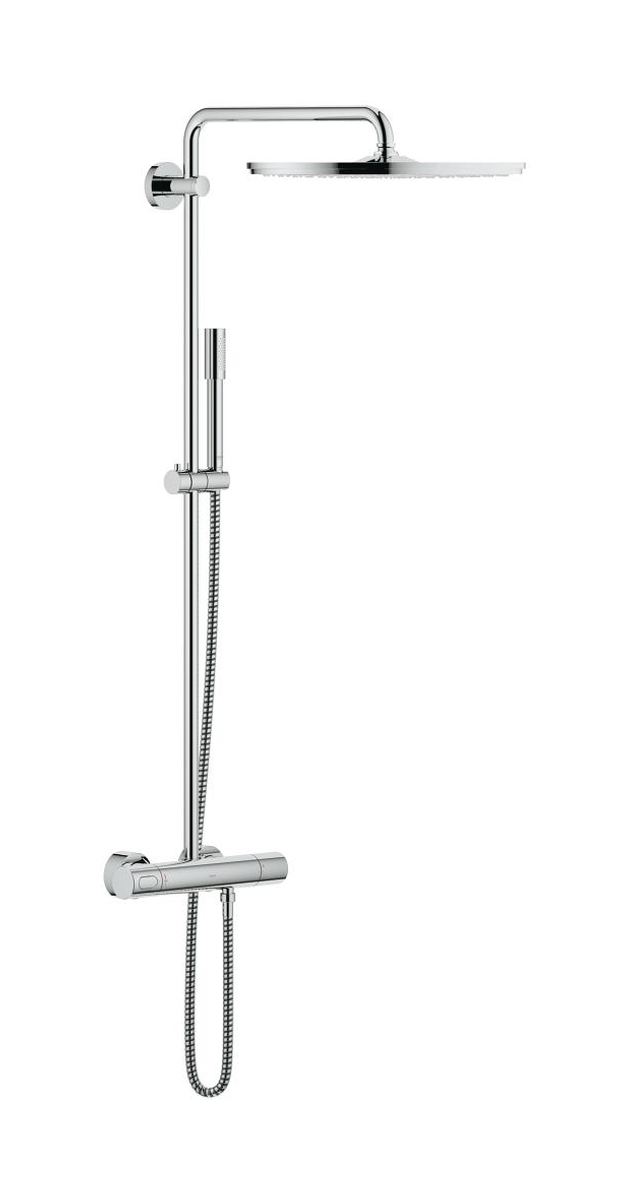 Darmowa Dostawa - Zestaw prysznicowy ścienny termostatyczny z deszczownicą starlight chrome Grohe Rainshower 27174001