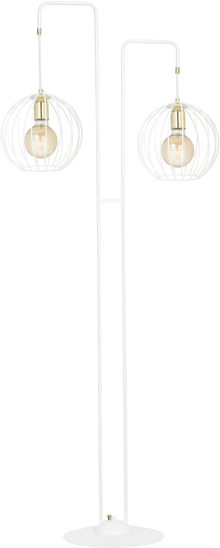 Darmowa Dostawa - Lampa stojąca 2x15 W biała-złota Emibig Albio 145LP2