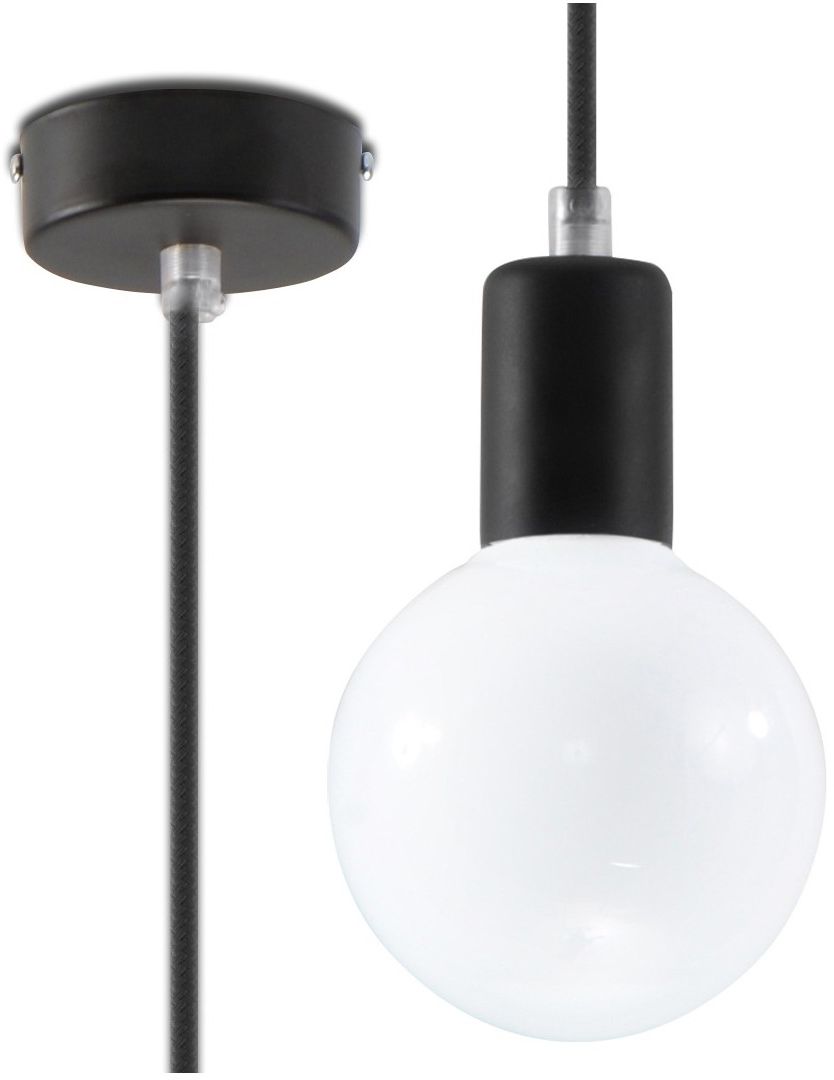 Darmowa Dostawa - Lampa wisząca 1x60 W czarny Sollux Lighting Edison SL0152