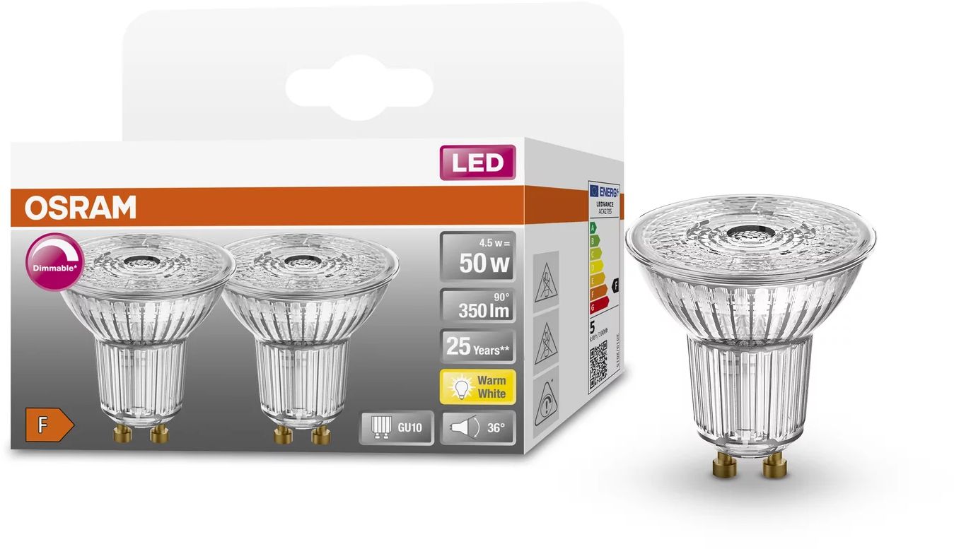 Darmowa Dostawa - Żarówki LED Multipack 2x4.5 W 2700 K gu10 Osram Superstar 4058075797901