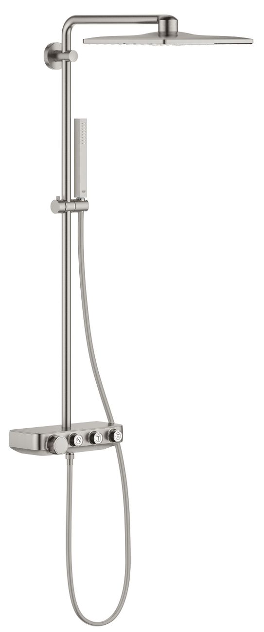 Darmowa Dostawa - Zestaw prysznicowy ścienny termostatyczny z deszczownicą supersteel Grohe Euphoria 26508DC0