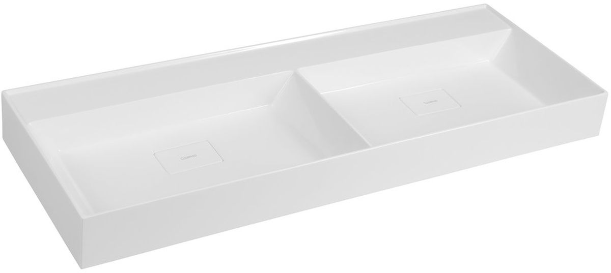 Darmowa Dostawa - Umywalka 119x44 cm prostokątna ścienna-meblowa-podwójna biała Sapho Godiva GU1190